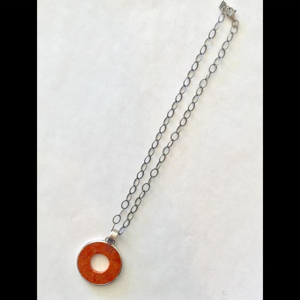 Silpada, sponge coral and sterling silver necklace